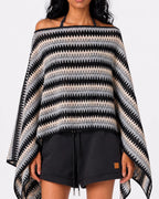 Three-way Poncho in Black/Blue/Cream