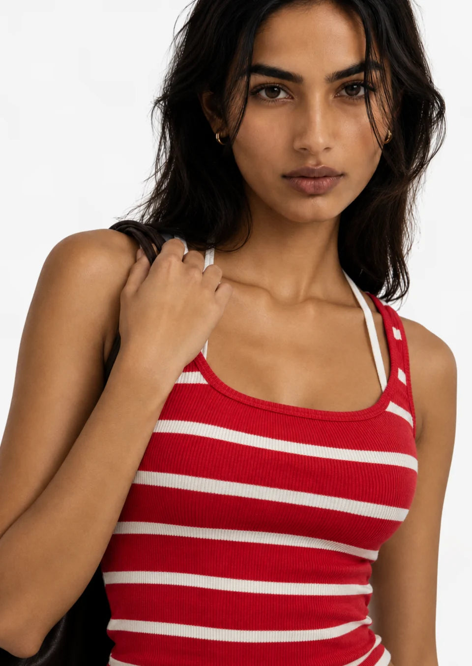 Layered Tank in Red/ White
