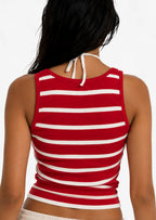 Layered Tank in Red/ White