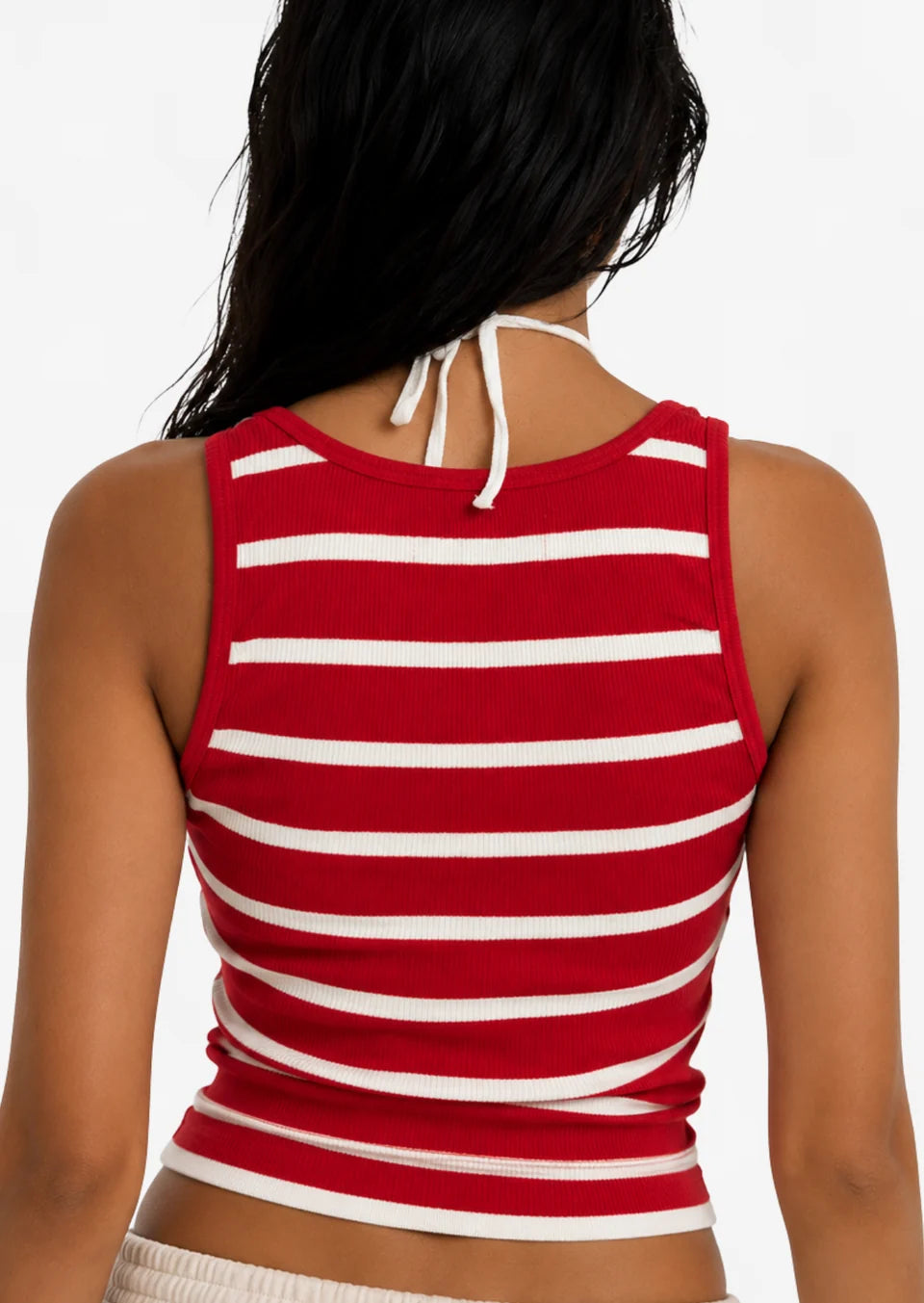 Layered Tank in Red/ White