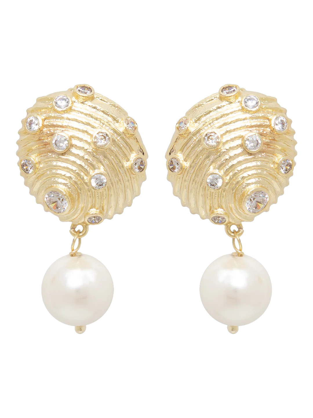 STUDDED PEARL DOME EARRINGS