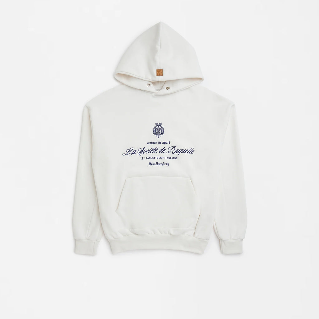 Monogram Crest Raquette Hoodie in Marshmallow