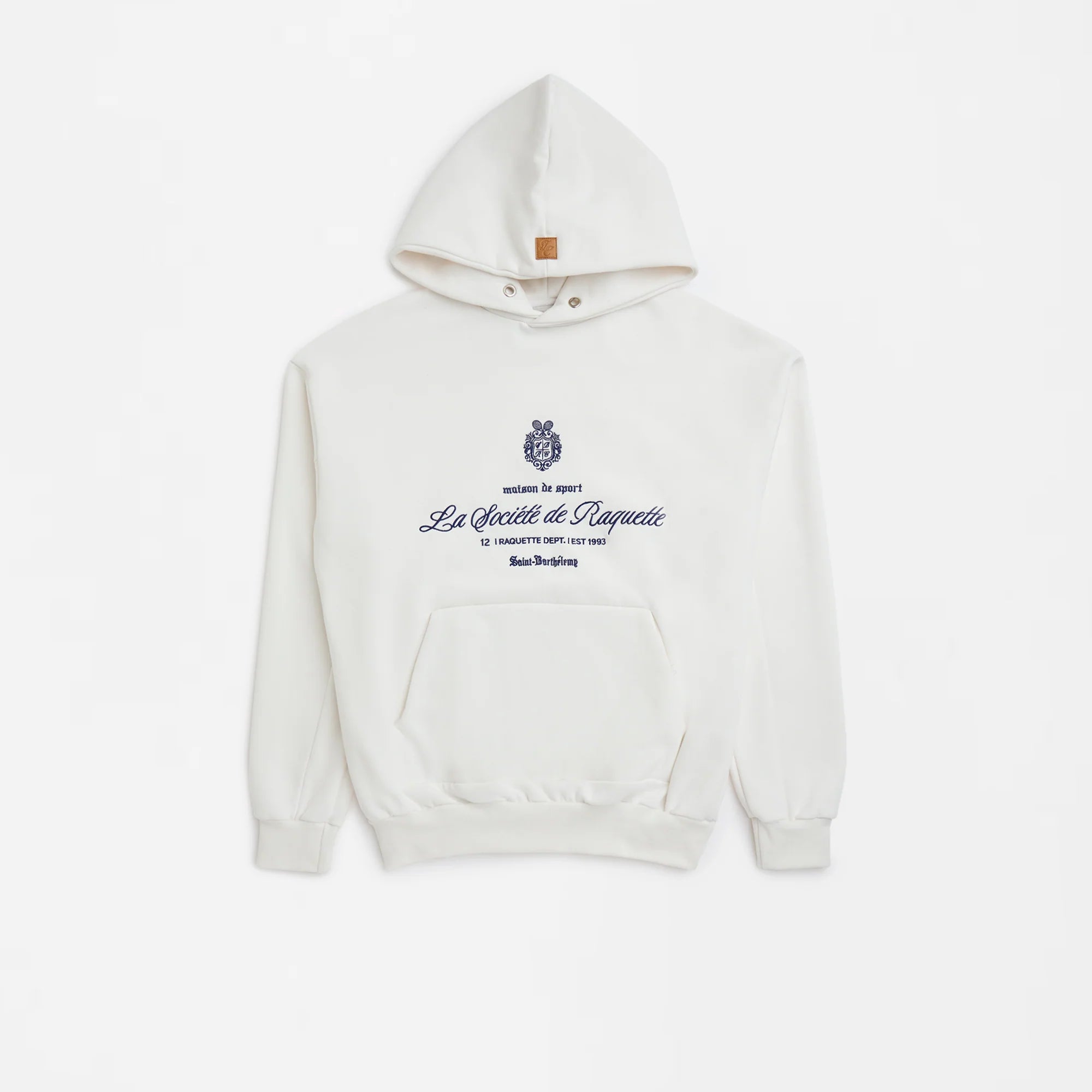 Monogram Crest Raquette Hoodie in Marshmallow