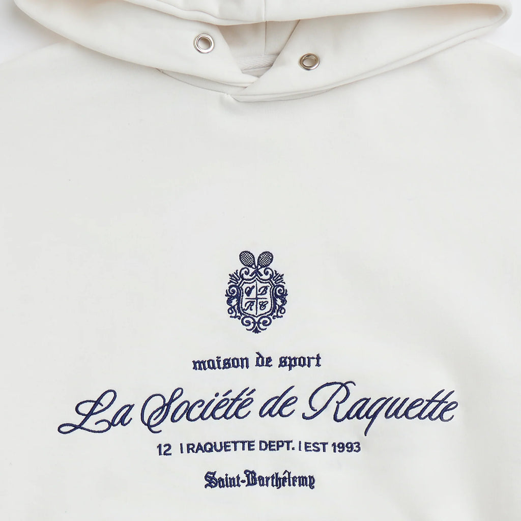 Monogram Crest Raquette Hoodie in Marshmallow