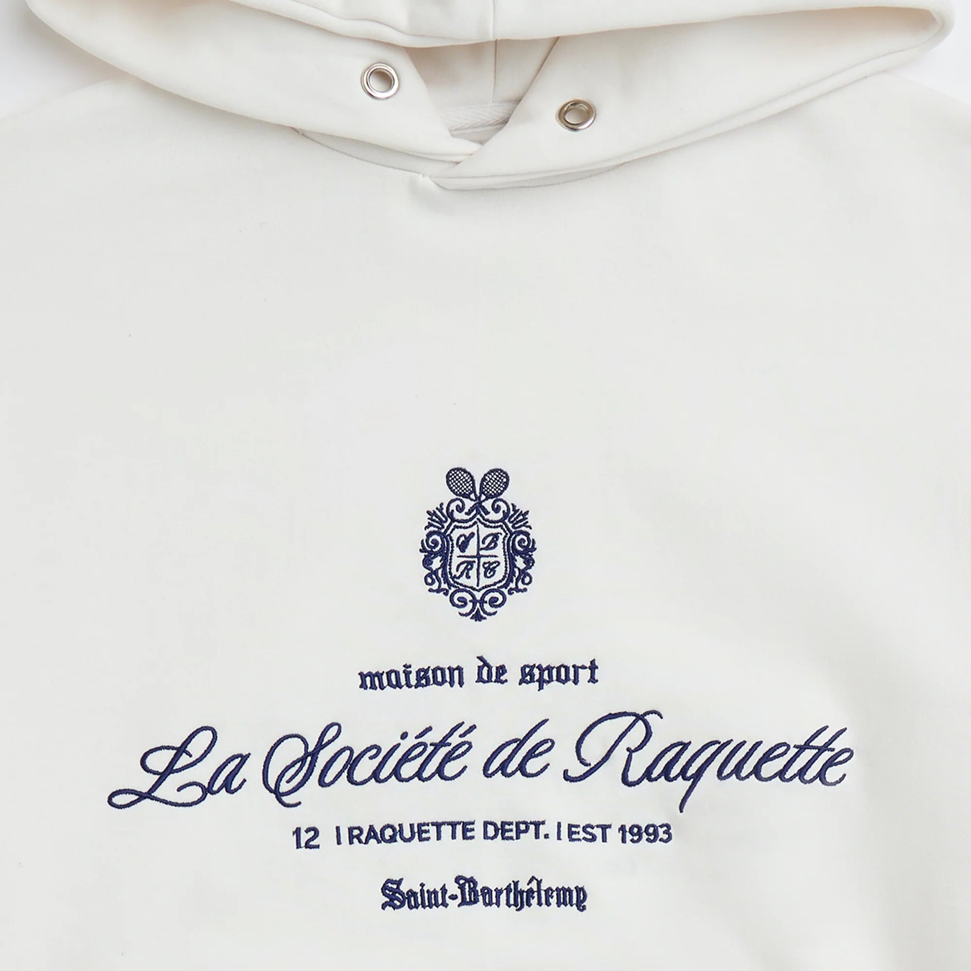 Monogram Crest Raquette Hoodie in Marshmallow