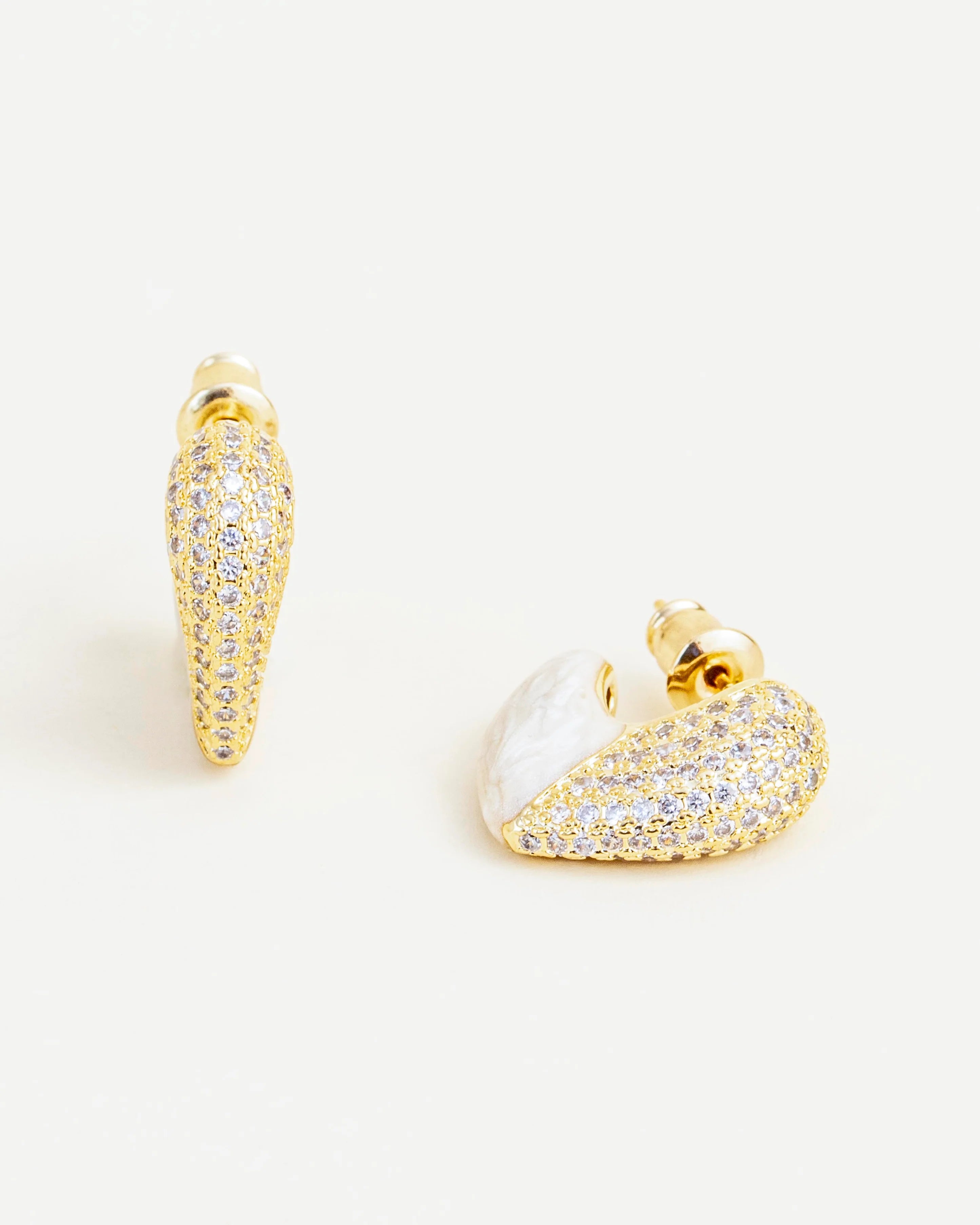 Half-Heart Enamel Studs