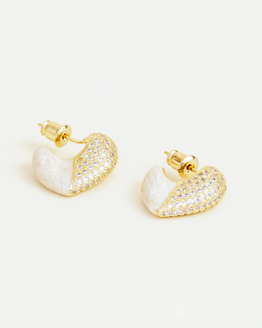 Half-Heart Enamel Studs