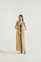Black & beige maxi dress