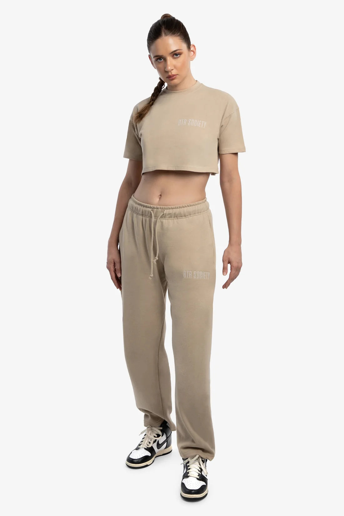 Crop Tee in Pebble