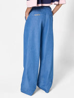 Denim-Look Pants in Medium Blue