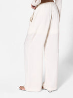Linen-blend Pants in Ecru