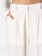 Linen-blend Pants in Ecru