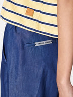 Denim-Look Pants in Dark Blue