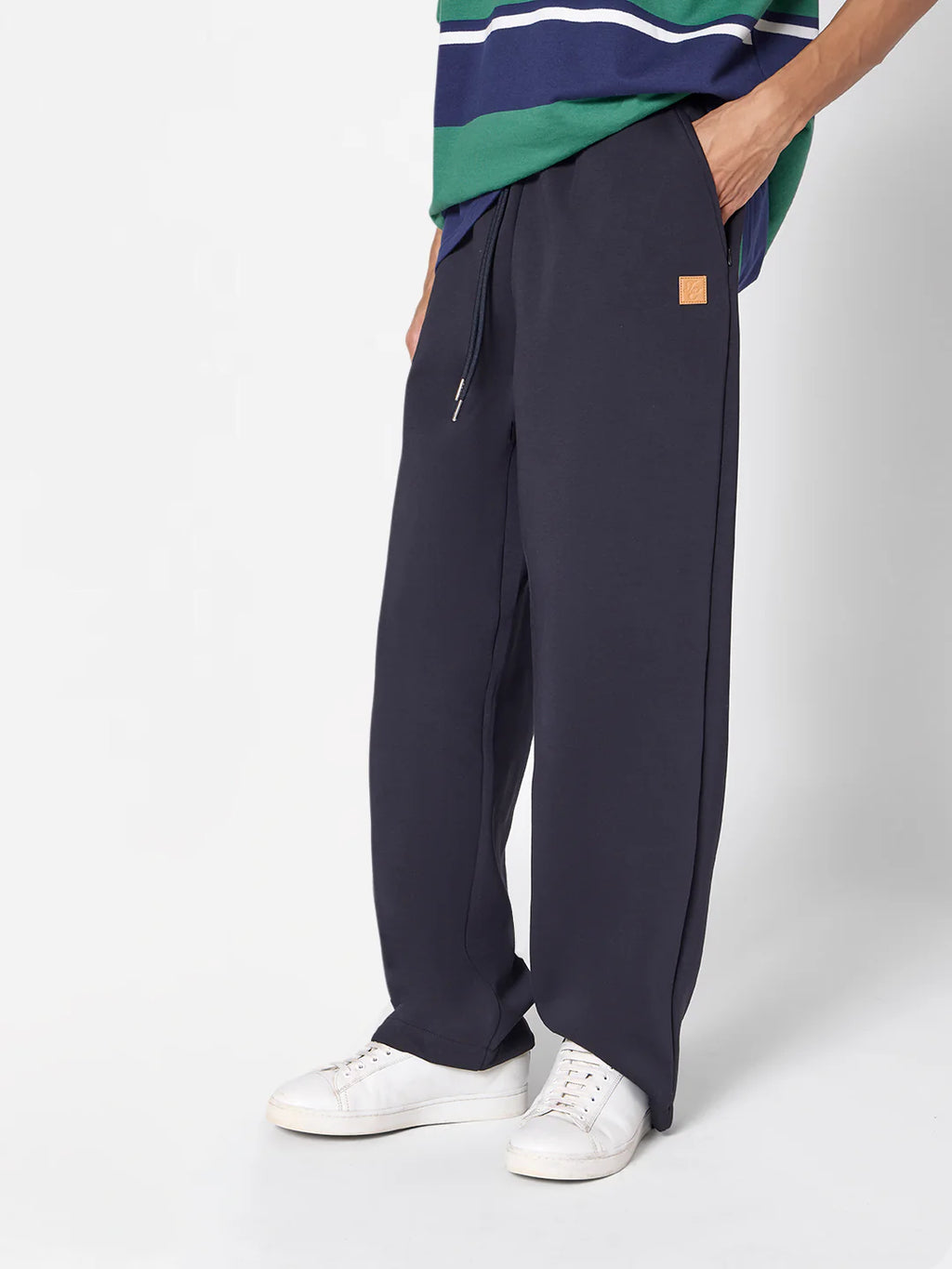 Wide Leg Utility Unisex Sweatpants in Midnight Black