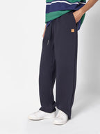 Wide Leg Utility Unisex Sweatpants in Midnight Black