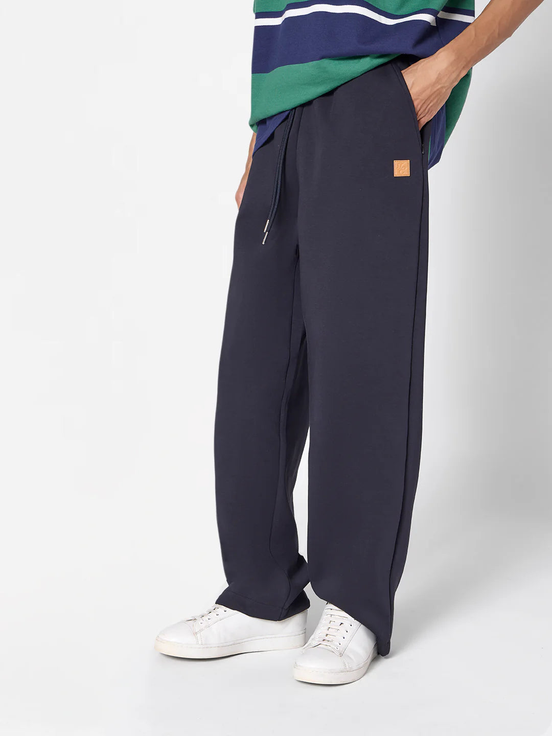 Wide Leg Utility Unisex Sweatpants in Midnight Black