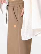 Wide Leg Utility Unisex Sweatpants in Khaki