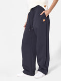 Wide Leg Utility Unisex Sweatpants in Midnight Black