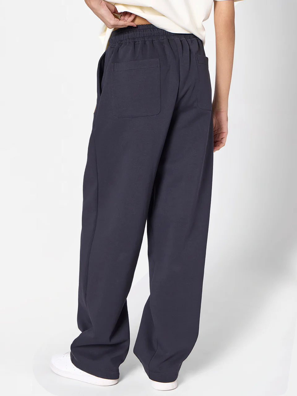 Wide Leg Utility Unisex Sweatpants in Midnight Black