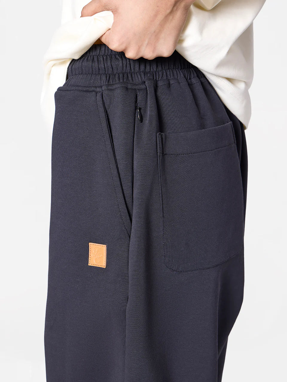Wide Leg Utility Unisex Sweatpants in Midnight Black