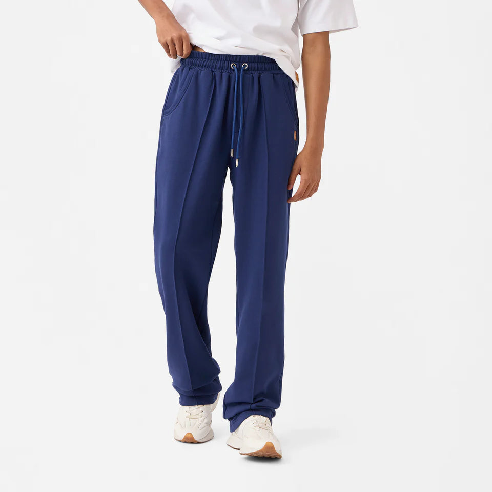 Straight Front-seam Sweatpants in Beacon Blue