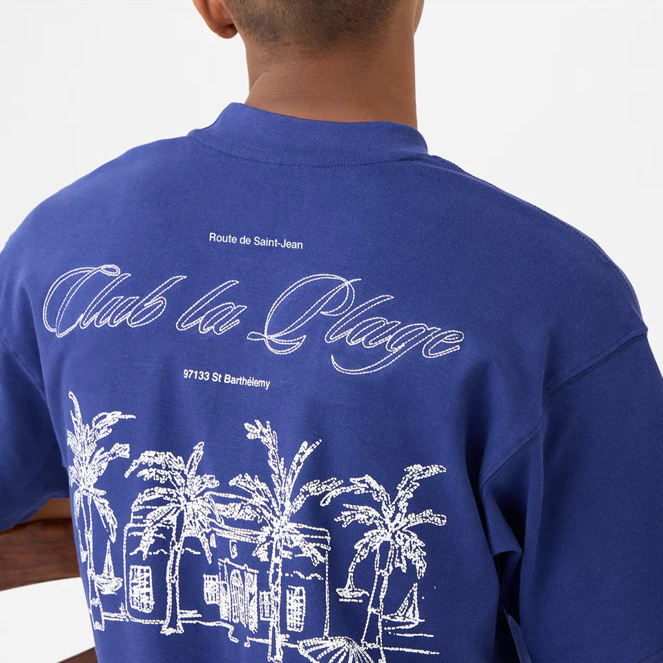 Club la Plage Tee in Beacon Blue