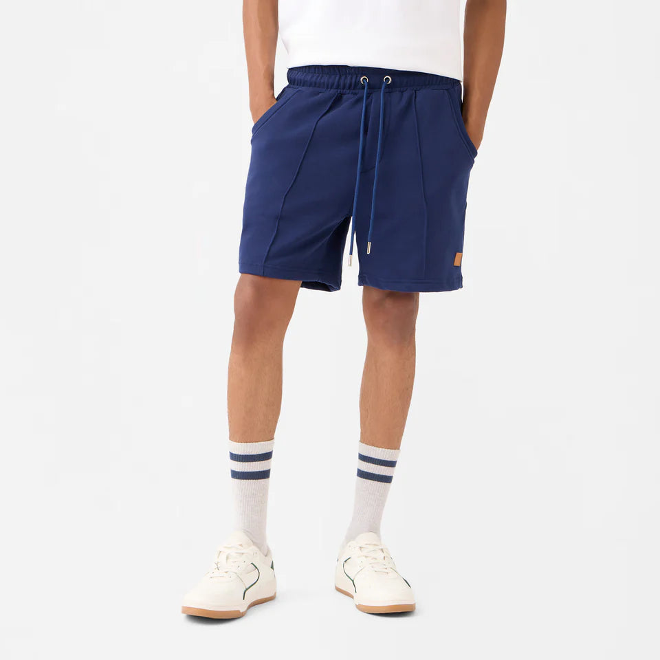 Straight Front-seam Sweatshorts in Beacon Blue
