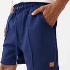 Straight Front-seam Sweatshorts in Beacon Blue