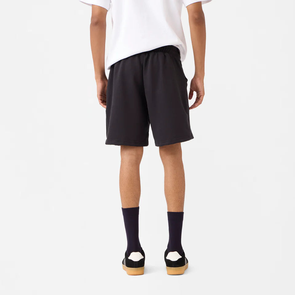 Straight Front-seam Sweatshorts in Jet Black