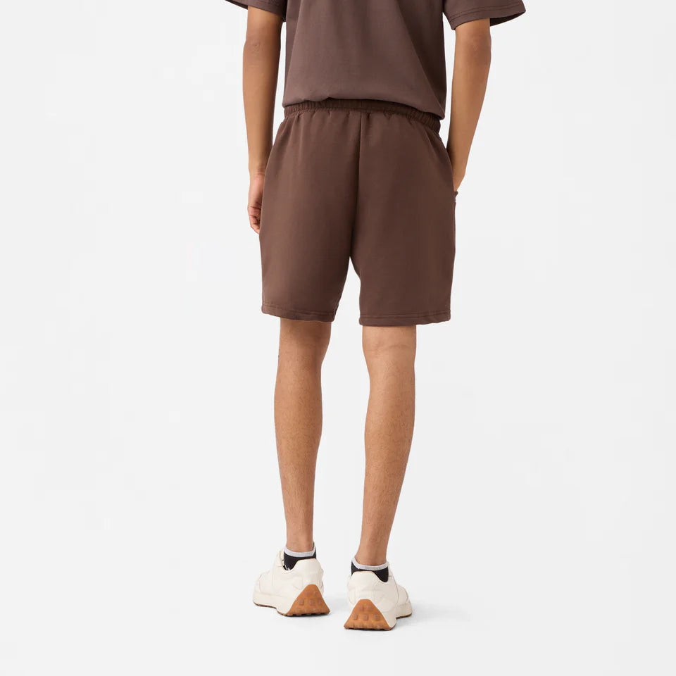 Straight Front-seam Sweatshorts in Chocolate Brown