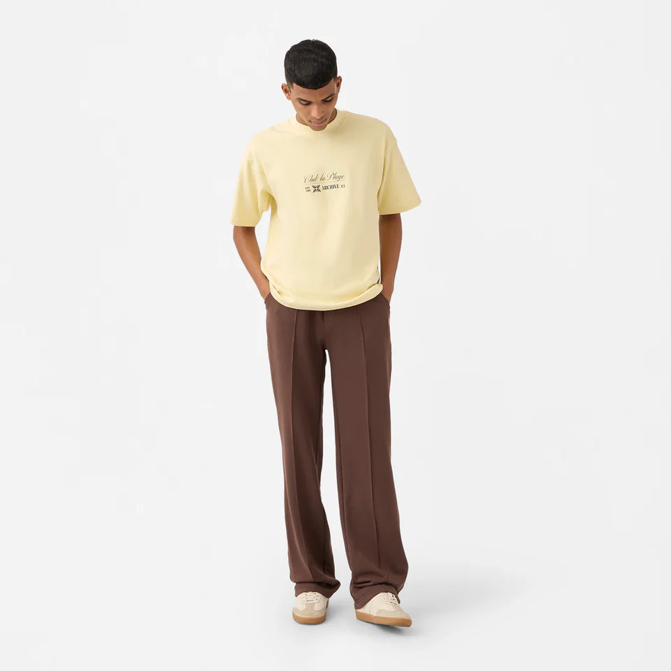 Straight Front-seam Sweatpants in Chocolate Brown