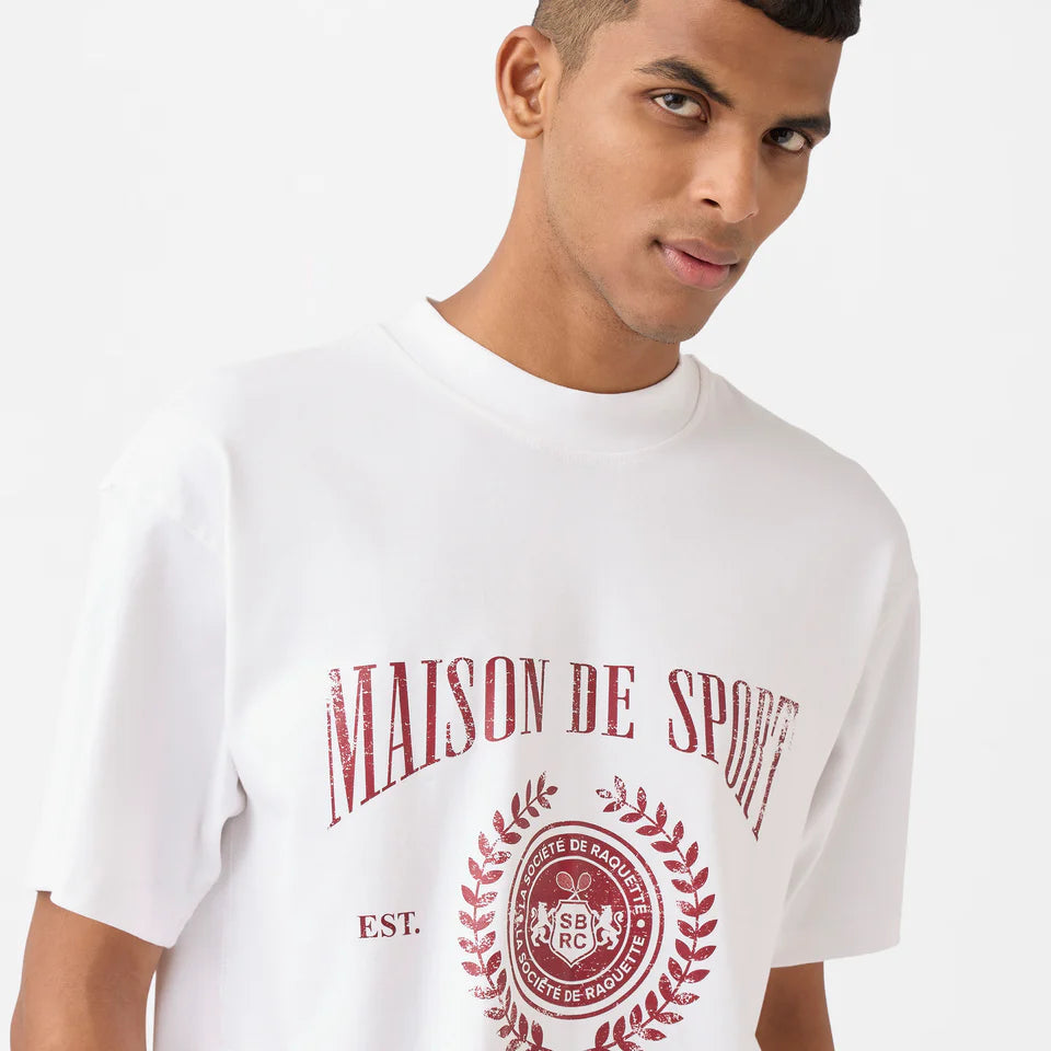 Distressed Raquette Tee in Marshmallow
