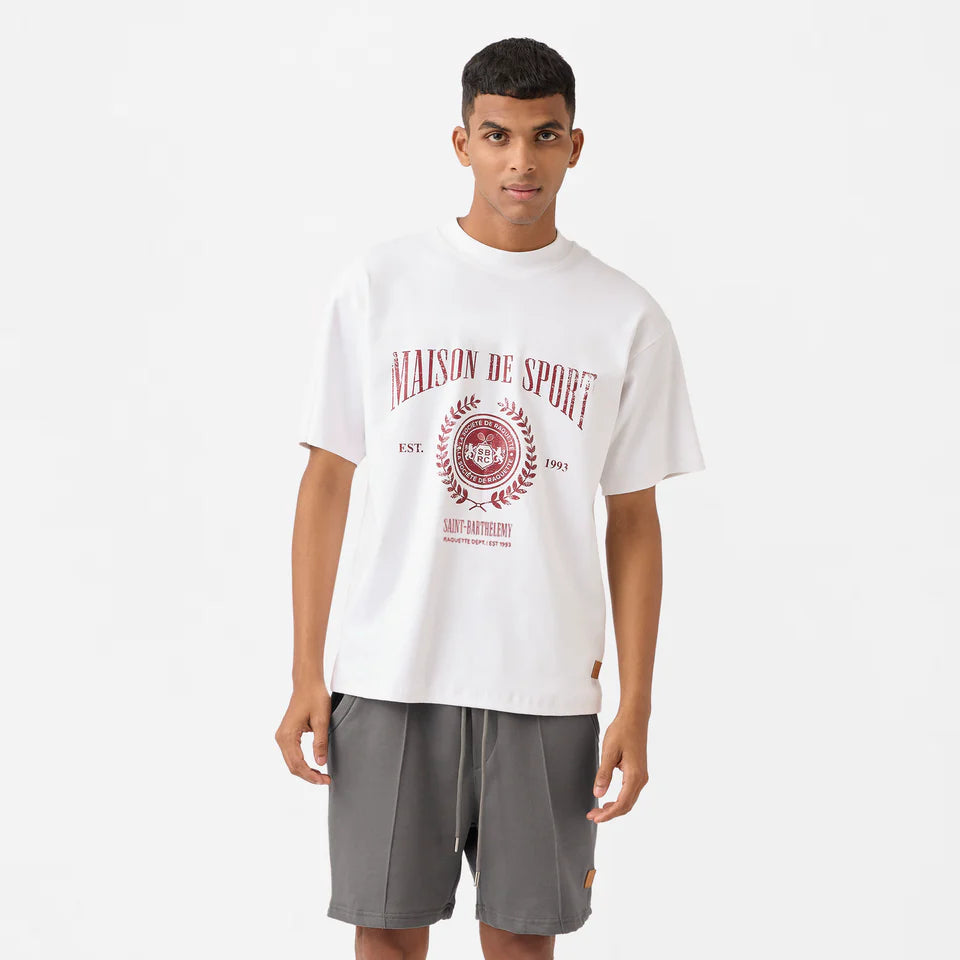 Distressed Raquette Tee in Marshmallow