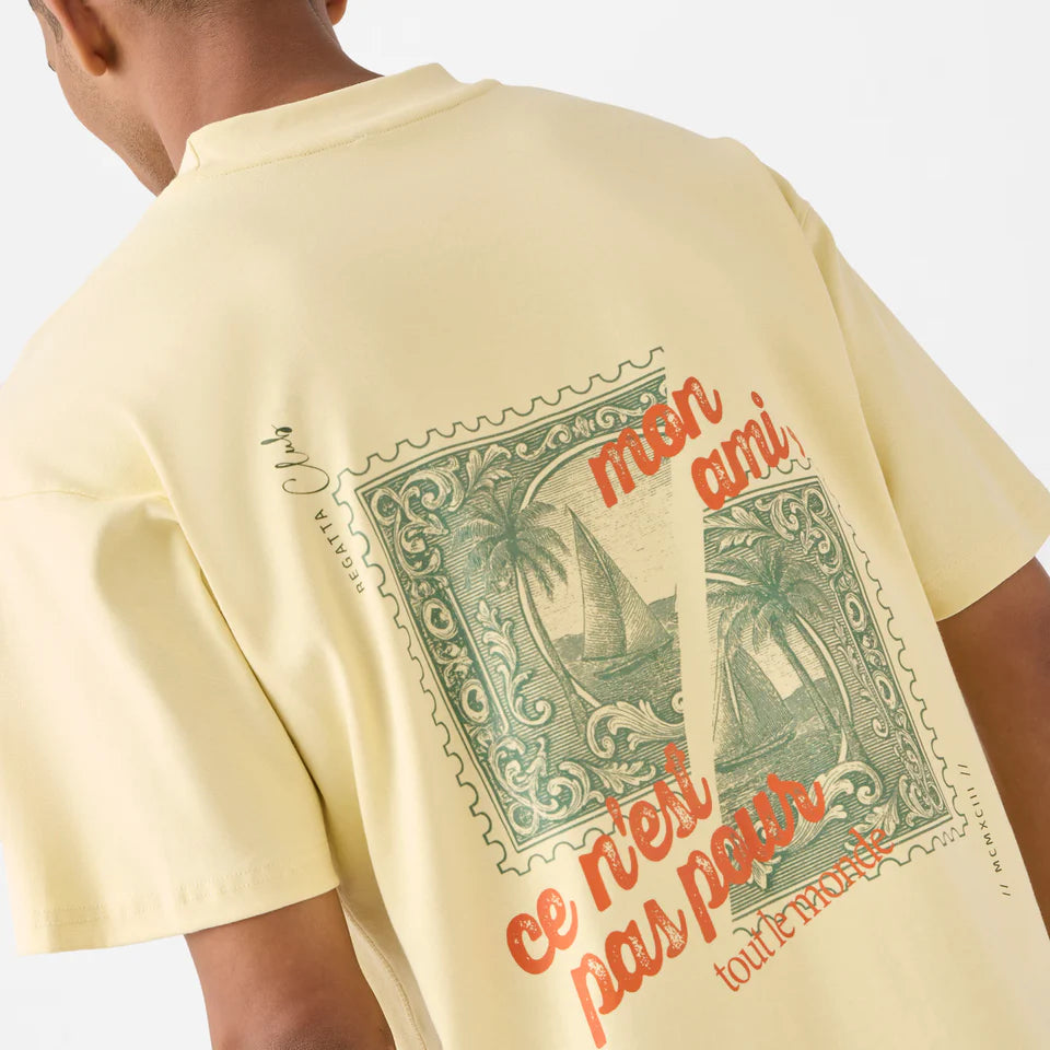 Regatta Stamp Tee in Pastel Yellow