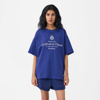 Monogram Crest Raquette Tee in Beacon Blue