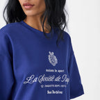 Monogram Crest Raquette Tee in Beacon Blue