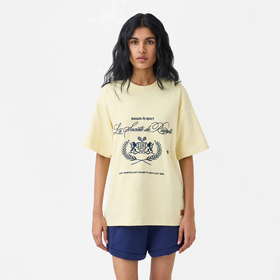 Lion Crest Raquette Tee in Pastel Yellow