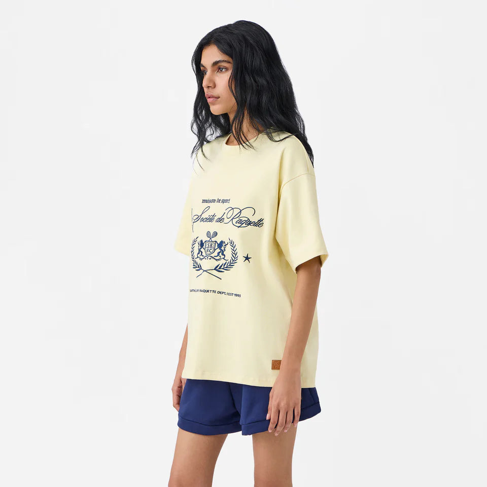 Lion Crest Raquette Tee in Pastel Yellow