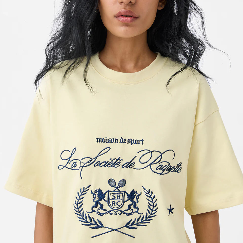 Lion Crest Raquette Tee in Pastel Yellow