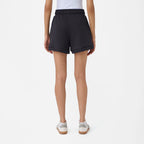 A-line Front-seam Sweatshorts in Jet Black