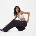 Wide Leg Sweatpants in Jet Black