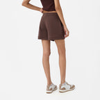A-line Front-seam Sweatshorts in Chocolate Brown