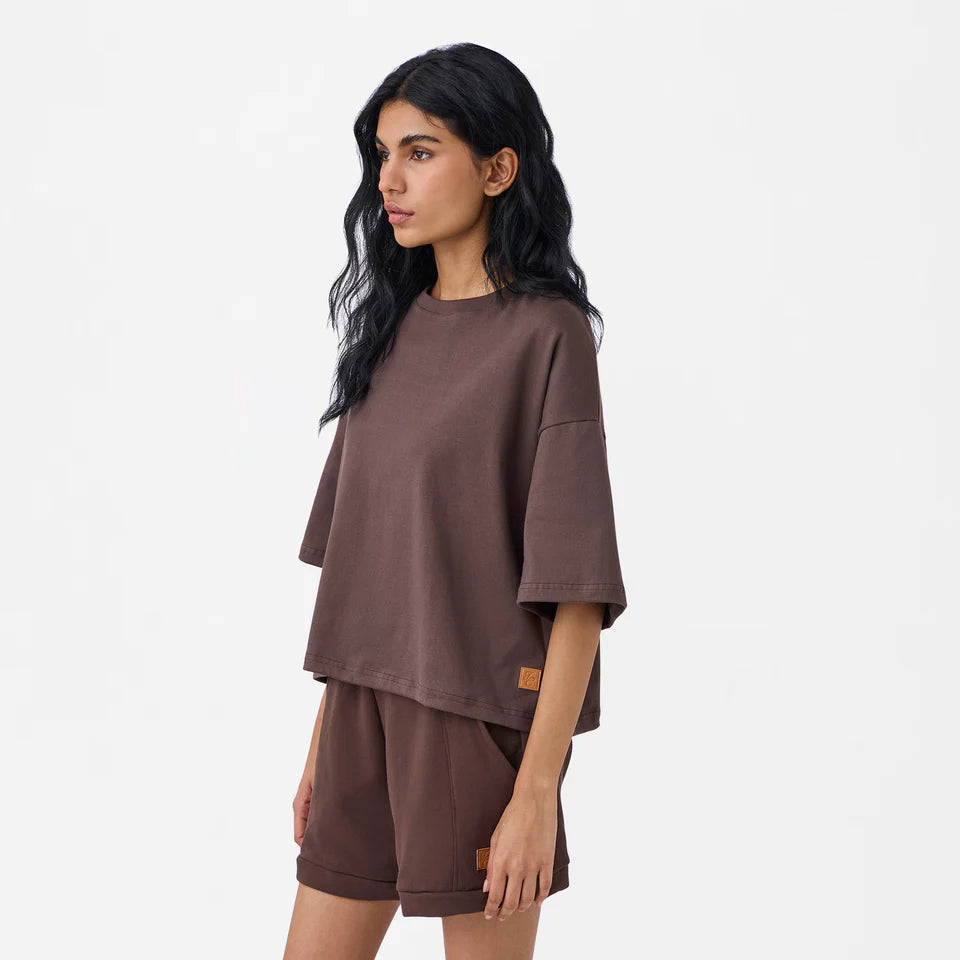 Basic Tee in Chocolate Brown