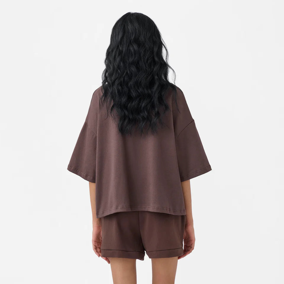 Basic Tee in Chocolate Brown