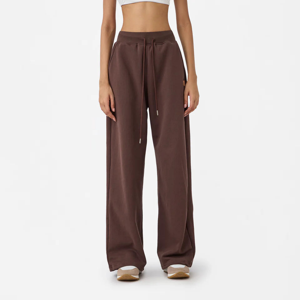 Wide Leg Sweatpants in Chocolate Brown