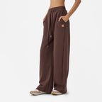 Wide Leg Sweatpants in Chocolate Brown