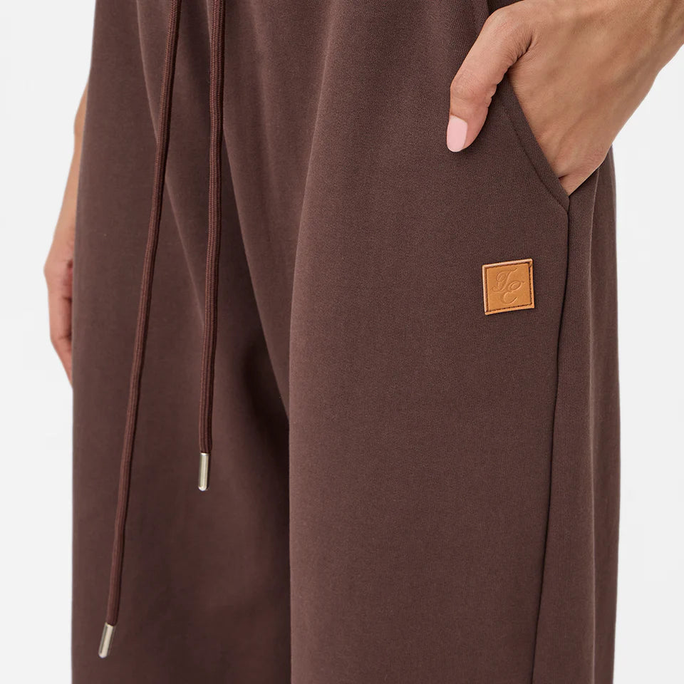 Wide Leg Sweatpants in Chocolate Brown