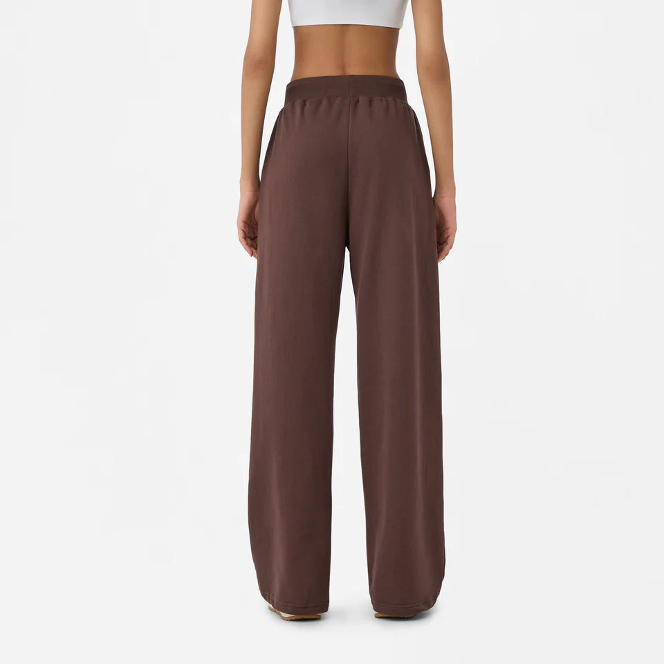 Wide Leg Sweatpants in Chocolate Brown