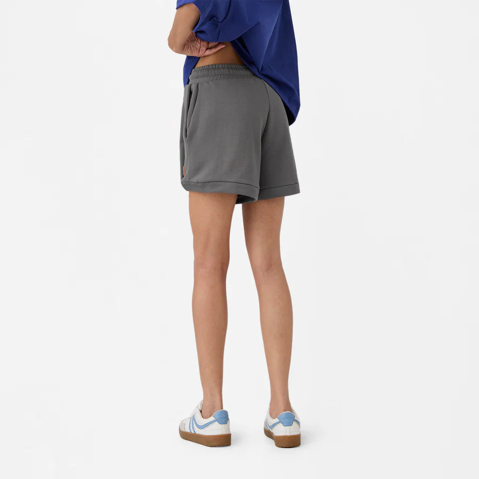 A-line Front-seam Sweatshorts in Brushed Nickel
