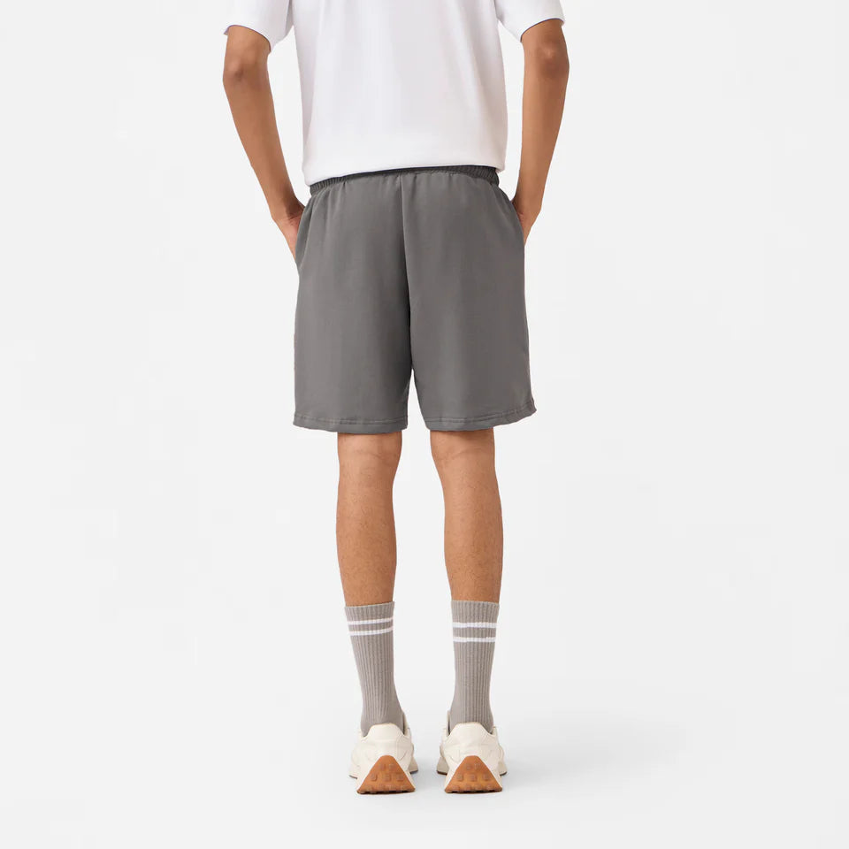 Straight Front-seam Sweatshorts in Brushed Nickel